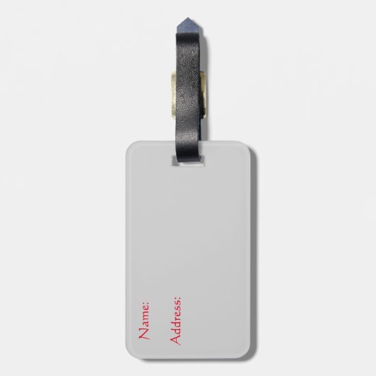 Gepäckanhänger mit großem rotem Herz (Rückseite vertikal)