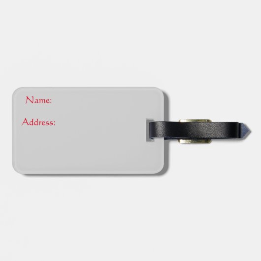 Gepäckanhänger mit großem rotem Herz (Rückseite horizontal)