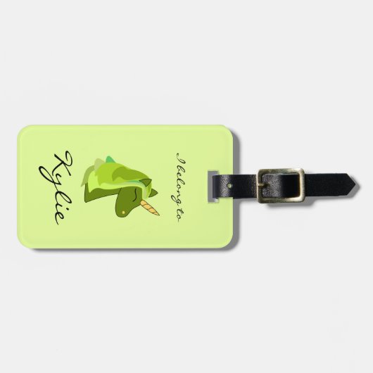 Gepäckanhänger mit grünem Glück (Vorderseite horizontal)