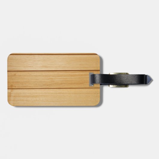 Gepäckanhänger mit Holzfliesen (Rückseite horizontal)