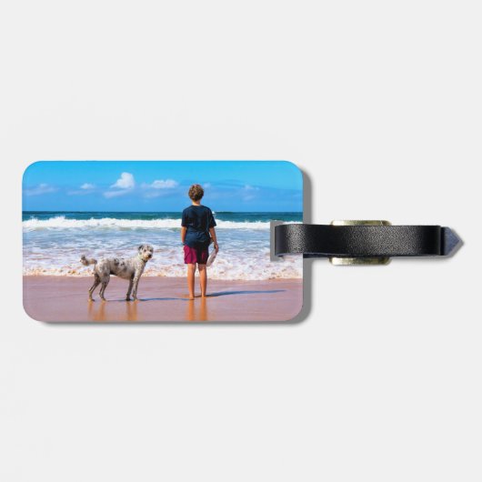 Gepäckanhänger mit Ihren Lieblings-Fotos für Fotos (Rückseite horizontal)