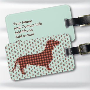 Gepäckanhänger mit individuellem Dachshund-Muster
