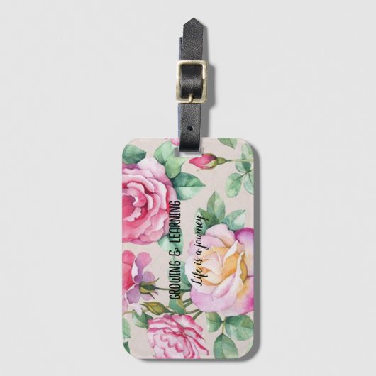 Gepäckanhänger mit Inspiration. Wachstum und Lerne (Vorderseite Vertikal)