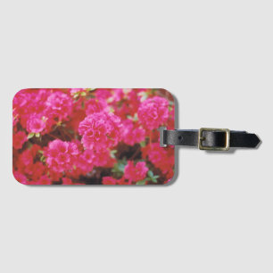 Gepäckanhänger mit Karteneinsatz und rosa Blüten