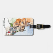 Gepäckanhänger mit Lederband (Vorderseite horizontal)