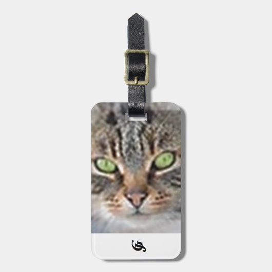 Gepäckanhänger mit Lederband (Vorderseite vertikal)