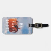 Gepäckanhänger mit Lederband (Vorderseite horizontal)