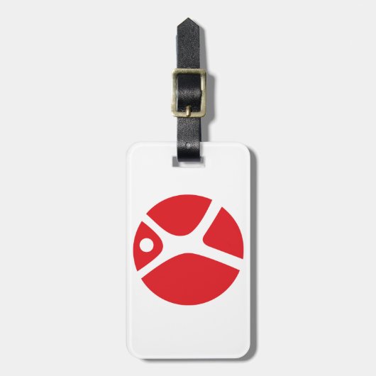 Gepäckanhänger mit Lederband für Solo- Reise (Vorderseite vertikal)