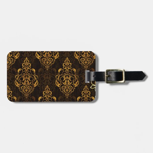 Gepäckanhänger mit Ledergurt (Vorderseite horizontal)