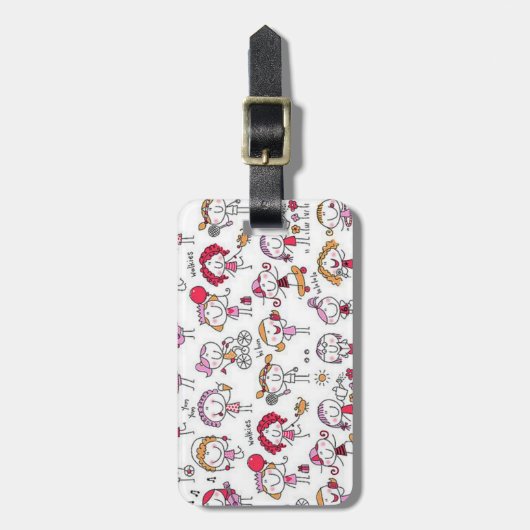 Gepäckanhänger mit Ledergurt (Vorderseite vertikal)