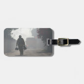 Gepäckanhänger mit Ledergurt (Vorderseite horizontal)