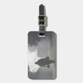 Gepäckanhänger mit Ledergurt (Vorderseite vertikal)