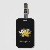 Gepäckanhänger mit Lotus Blume Abbildung. (Vorderseite Vertikal)