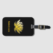 Gepäckanhänger mit Lotus Blume Abbildung. (Vorderseite (Horizontal))