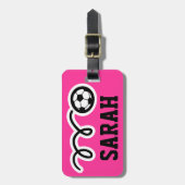 Gepäckanhänger mit lustigem Fußball (Vorderseite vertikal)