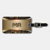 Gepäckanhänger mit metallischer Textur (Vorderseite horizontal)