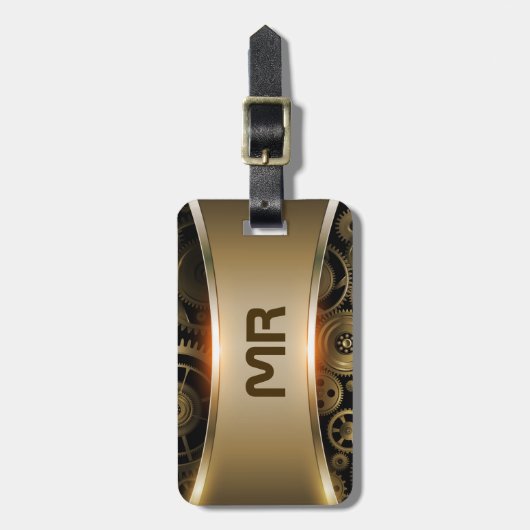 Gepäckanhänger mit metallischer Textur (Vorderseite vertikal)