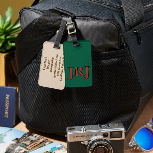 Gepäckanhänger mit Monogramm - Individuell! (Vorderseite & Rückseite)