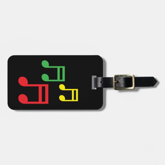 Gepäckanhänger mit Musiknoten (Vorderseite horizontal)