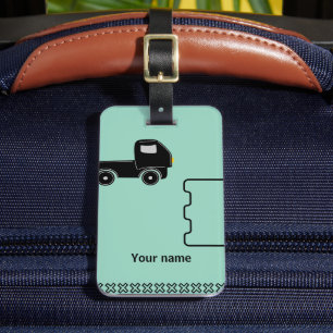 Gepäckanhänger mit Namensschild und Mobile-Illustr