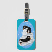 Gepäckanhänger mit Napping-Pinguin-Design (Vorderseite Vertikal)