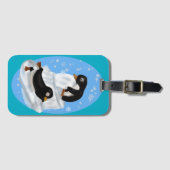 Gepäckanhänger mit Napping-Pinguin-Design (Vorderseite (Horizontal))
