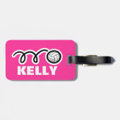 Gepäckanhänger mit niedlichem Volleyballdesign (Rückseite horizontal)