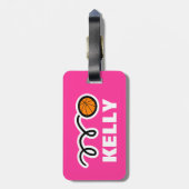 Gepäckanhänger mit niedlicher Basketballkonstrukti (Rückseite vertikal)