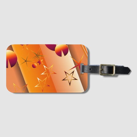 Gepäckanhänger mit orangefarbenem abstraktem Desig (Vorderseite (Horizontal))