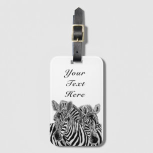 Gepäckanhänger mit Paar Zebras und individuellem N