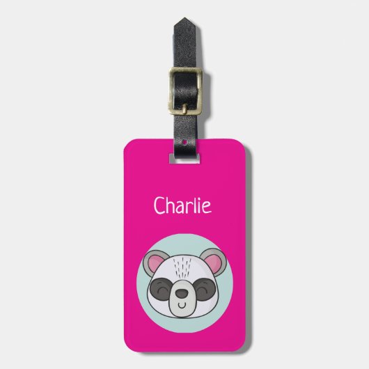 Gepäckanhänger mit Pinguin-Cartoon (Vorderseite vertikal)