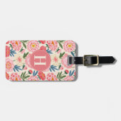 Gepäckanhänger mit rosa Blumen (Vorderseite horizontal)