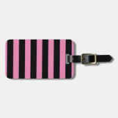 Gepäckanhänger mit rosa und schwarzen Streifen (Vorderseite horizontal)