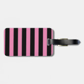 Gepäckanhänger mit rosa und schwarzen Streifen (Rückseite horizontal)
