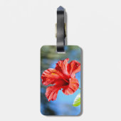 Gepäckanhänger mit rotem Hibiskus (Rückseite vertikal)