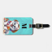 Gepäckanhänger mit Samojeden-Hund (Vorderseite horizontal)
