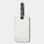 Gepäckanhänger mit schmutziger Extraflagge (Rückseite vertikal)