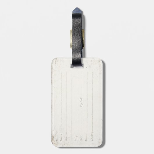 Gepäckanhänger mit schmutziger Flagge von der (Rückseite vertikal)