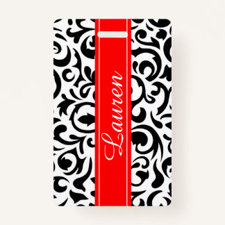 Gepäckanhänger mit schwarzem Swirn/Abzeichen Ausweis