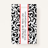 Gepäckanhänger mit schwarzem Swirn/Abzeichen Ausweis (Rückseite)