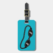 Gepäckanhänger mit Schwimmbrille (Vorderseite vertikal)