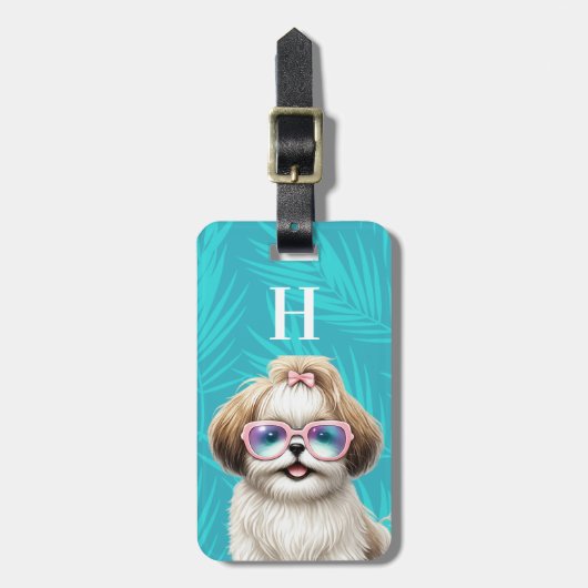 Gepäckanhänger mit Shih Tzu (Vorderseite vertikal)
