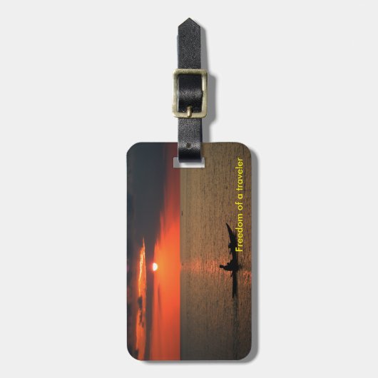 Gepäckanhänger mit Sonnenuntergang-Bild (Vorderseite vertikal)