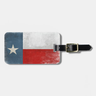 Gepäckanhänger mit Vintage-Flagge von Texas im Dis