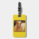 Gepäckanhänger mit Weiß und tan Ziege (Vorderseite vertikal)