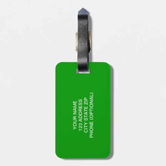 Gepäckanhänger mit weißem, orangefarbenem Kleeblat (Rückseite vertikal)