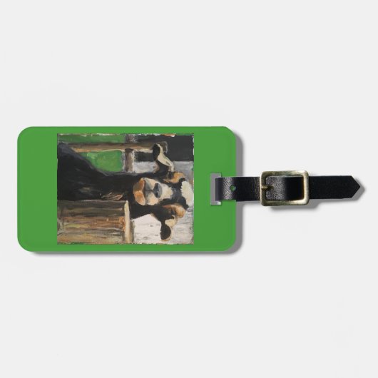 Gepäckanhänger mit Ziege (Vorderseite horizontal)