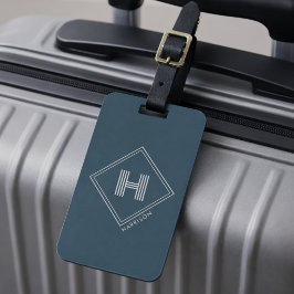 Gepäckanhänger | Moderne geometrische Monogramm-In
