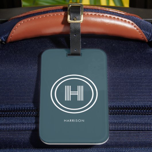 Gepäckanhänger | Modernes einfaches Monogramm (Vorderseite Insitu 2)