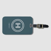Gepäckanhänger | Modernes einfaches Monogramm (Vorderseite (Horizontal))